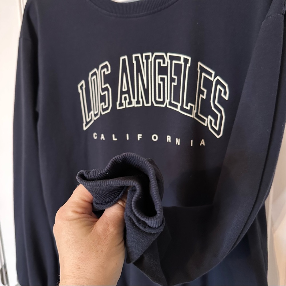 Navy Blue Los Angeles California Sweatshirt crew neck women’s size M SHEIN A0176 - Picture 3 of 10